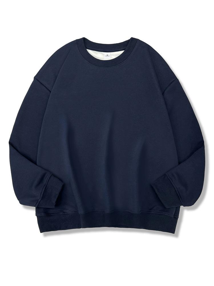 Sweater, Autumn and Winter Long-sleeved Solid Color Composite Sweater Trendy Brand Casual Loose Round Neck Sweater Light Version