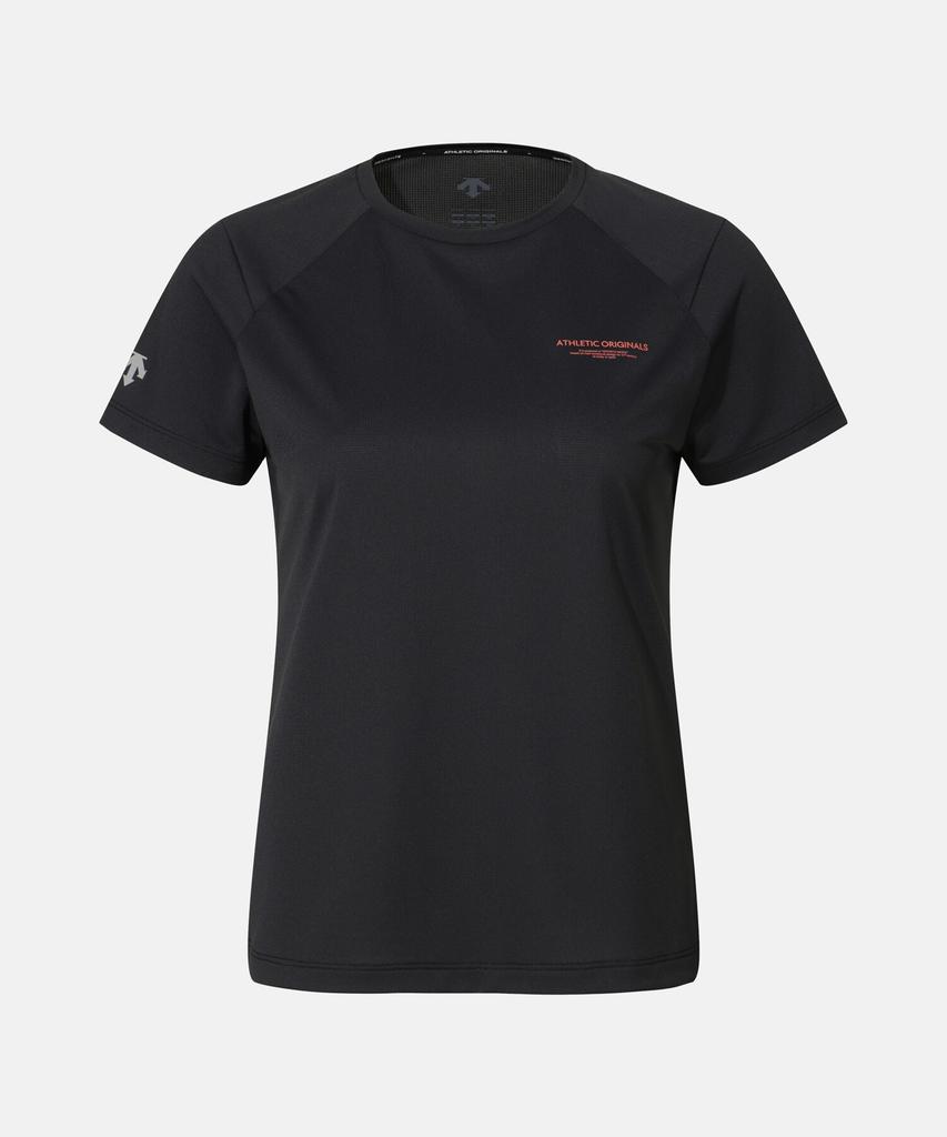 DESCENTE Women'S Moisture-Resistant Running Short Sleeve T-Shirt Black Sr322Rts72