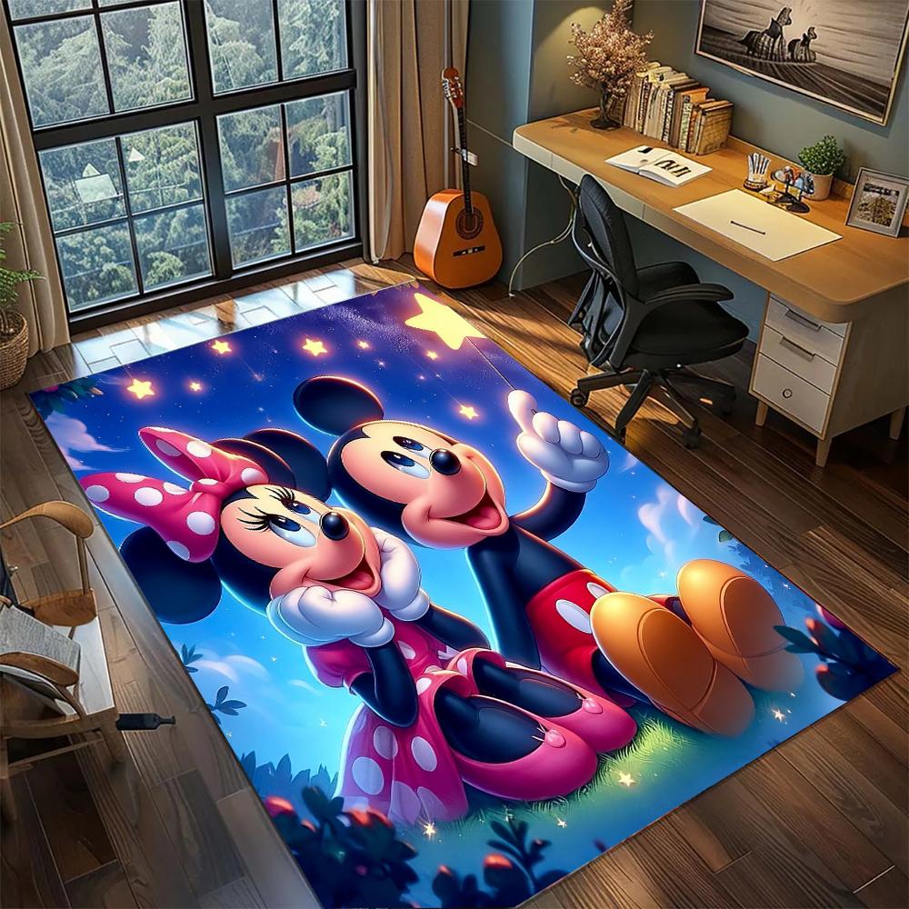 Mickey and Minnie's Romantic Confession Rug Carpet Large Area Rug Non Slip Washable Floor Mat Gamer Room Bedroom Home Decor