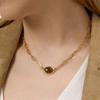 Minimalist Collarbone Chain Featuring Genuine Tigers Eye Crystal Lightweight Design Suitable For Sensitive Skin Wear