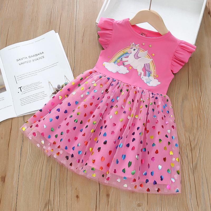 

Girls Summer Princess Cotton Mesh Dress - Fairy Style L/100