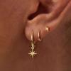 3pcs Fashion Metal Round Star Drop Earrings Set for Women Tassel Dangle Hexagram Earring Hip Hop Punk Men Unisex Rock Jewelry