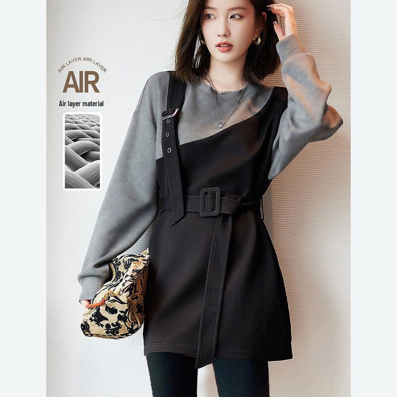 

Demana Women s Modern Color Block Crew Neck Sweatshirt M