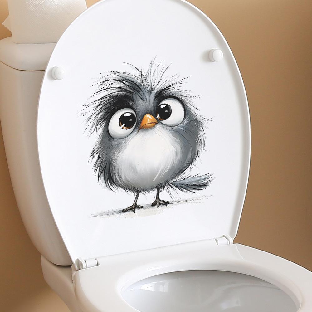 Cartoon Cute Owl Bathroom Toilet Decoration Stickers