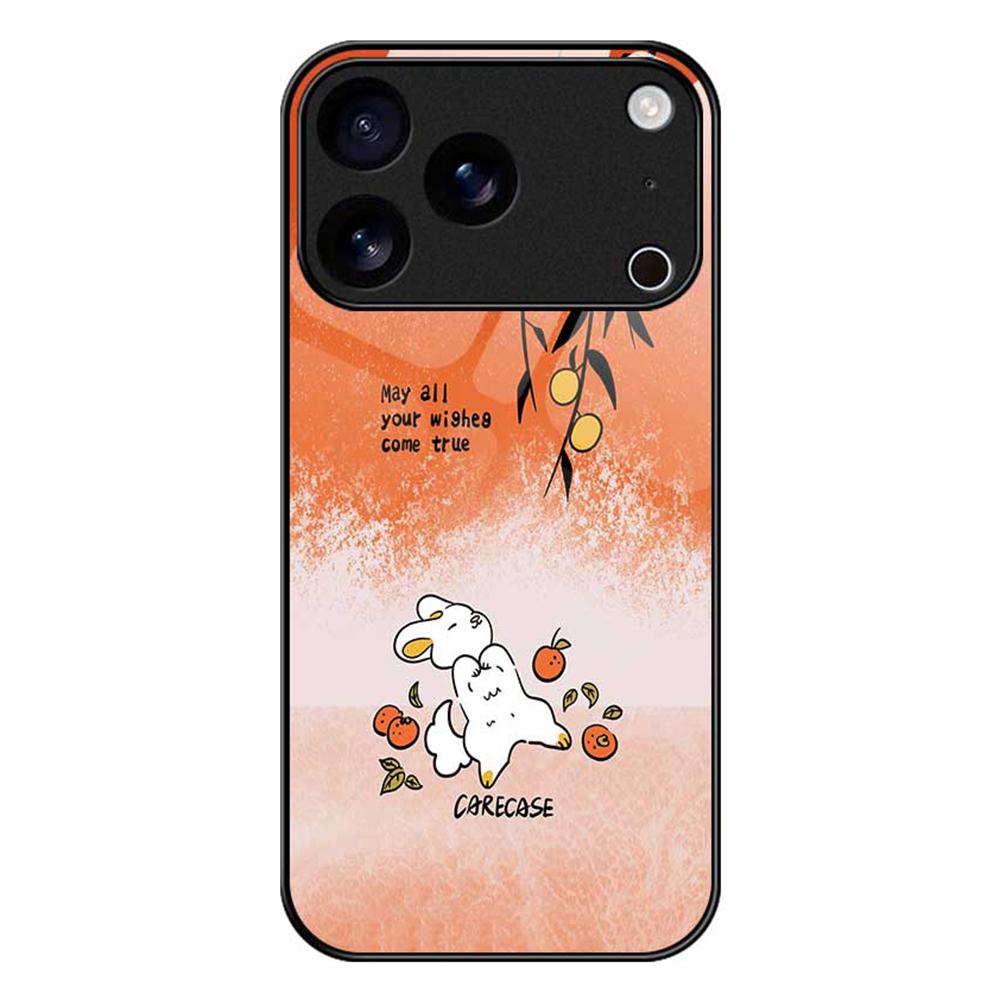 

For iPhone 17 Pro Case PC TPU Tempered Glass Pattern Printing Slim Phone Back Cover B0289