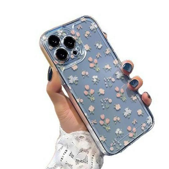 Floral Shell Bow Case for Apple 17 Pro Max - Transparent, Drop-proof, Fits 14/13 Pro
