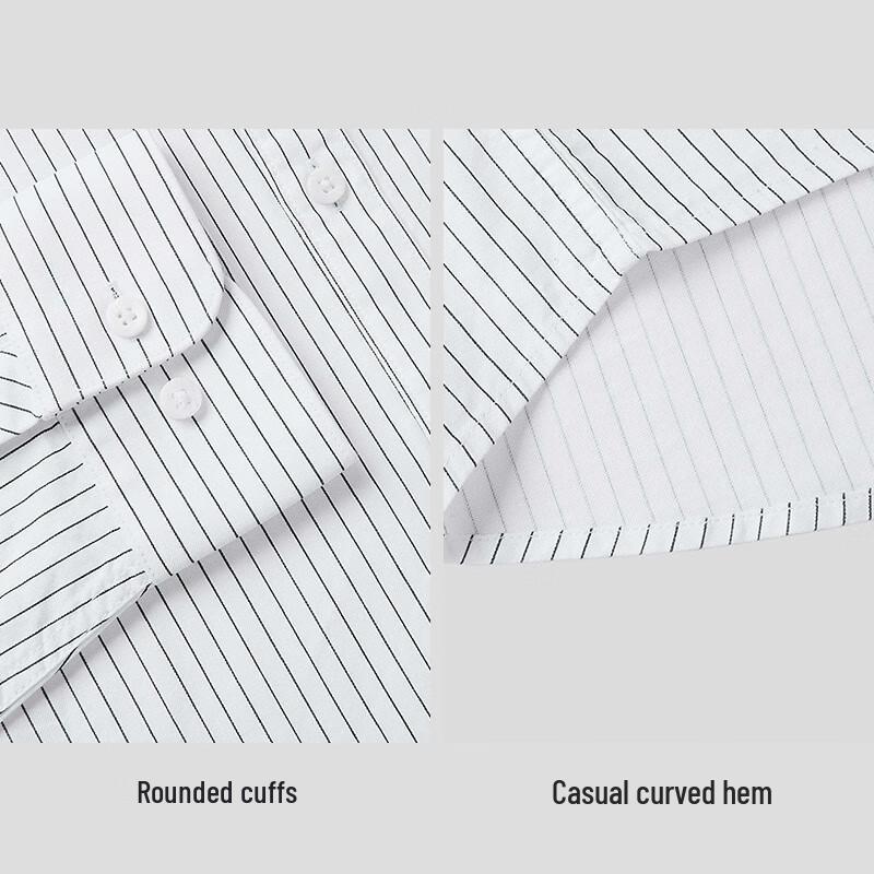 HLA Men's Business Casual Striped Long Sleeve Shirt