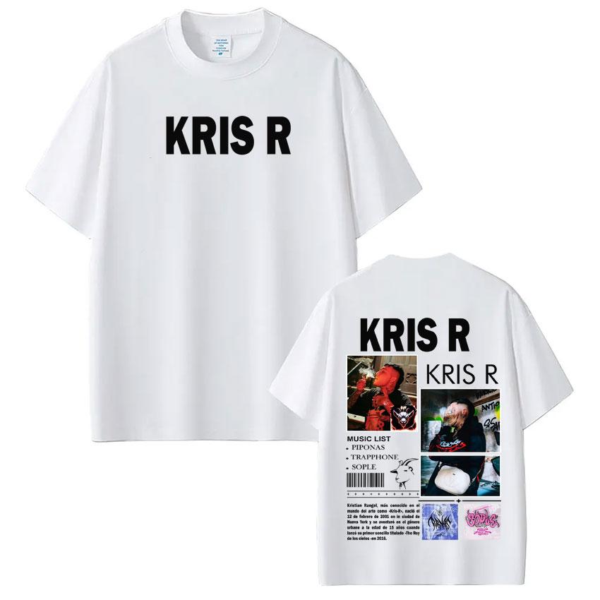 

Rapper Kris R Album Tour Print Tshirt Unisex Women Vintage Tshirts Shortsleeved Loose Casual Cotton Hiphop Oversized Tshirts S