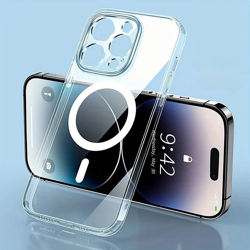 Husă Magnetică Transparentă pentru iPhone 17 Pro Max, Apple 16, 15, Acoperire Completă; Compatibil cu 13 Mini
