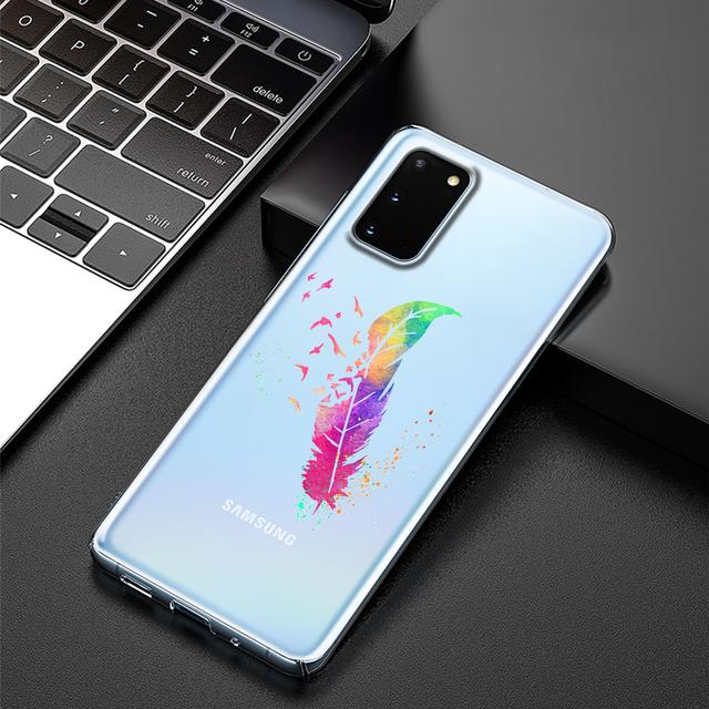 Colorful Feathers Case For Samsung Galaxy A53 A52 A52s A33 A32 A22 A13 5g A12 A03 A12 A50 A51 A70 A71 A72 A42 A11 Soft Tpu Cover