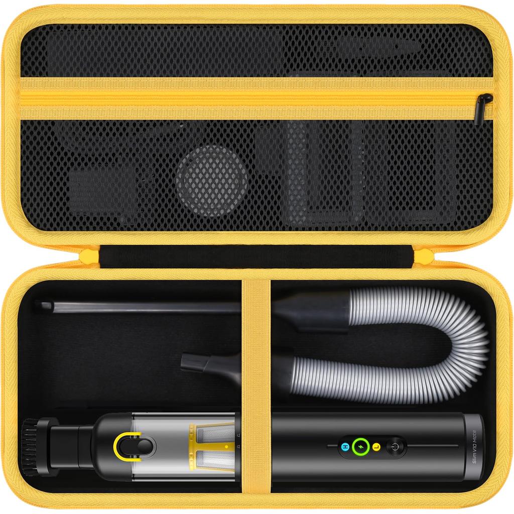 (Case Only) Fanttik Slim V8 Apex/Mate Handheld Vacuum Cleaner, Car Vacuum Cleaner, Home Keyboard Storage Case, Yellow Zipper - Aenllosi