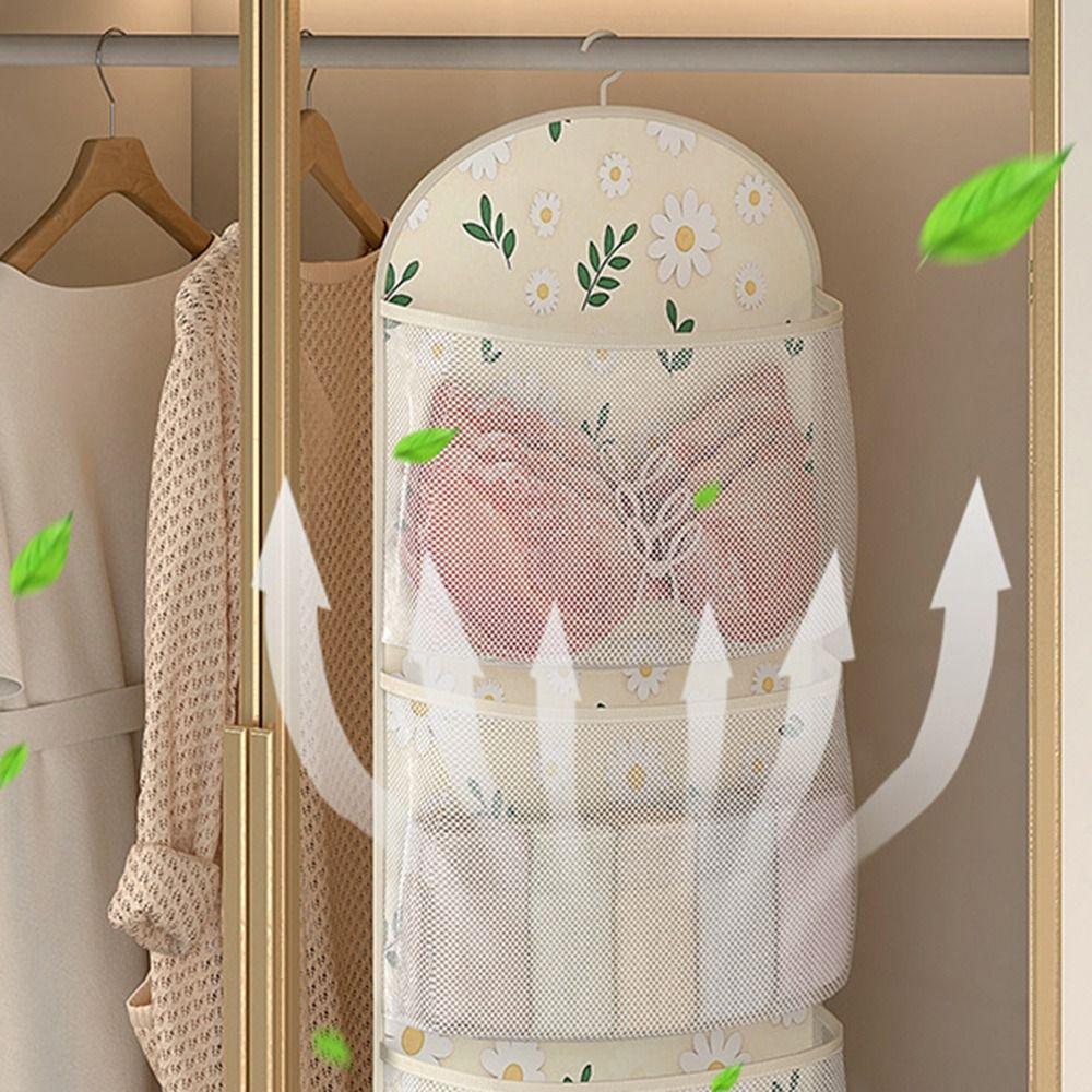 Large Capacity Storage Mesh Bag Garbage Bag Storage Artifact Breathable Mesh Sundry Mesh Bag With Clothes Hanger Reusable