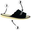 Black women's suede leather slippers, velvet house slippers 36