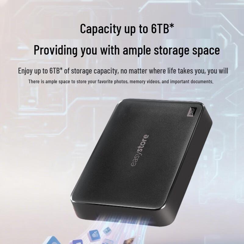 WD easystore 6TB USB 3.0 Portable External Hard Drive
