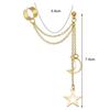 Vintage Pendant Metal Dangle Earrings With Long Chain Ear Clip For Women Silver Color Gold Color Star Moon Earring Jewelry