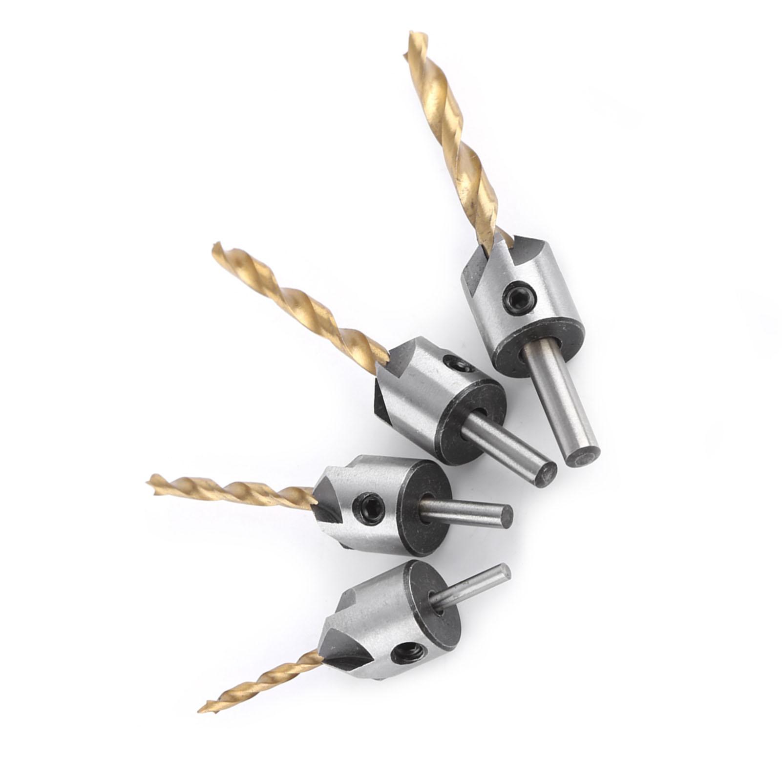 

Steel Countersink Drill Bit Carpentry Woodworking Boring Tool Round Shank With Hex Key