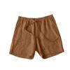 Men's Summer Cotton And Hemp Shorts Draw Rope Elastic Waist Solid Color Breathable Beach Five Minute Casual Medium Pants