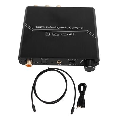 192KHz digitálně-analogový zvukový převodník s nastavením hlasitosti Digitální optický koaxiální na analogový stereo RCA 3,5mm jack