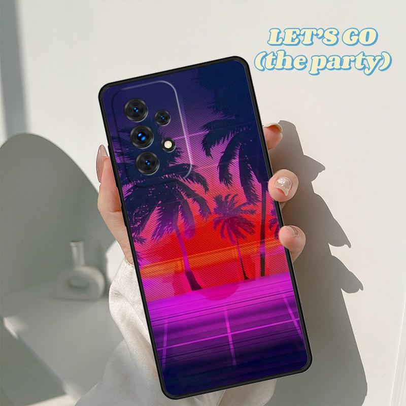 80s Retrowave Neon Palms Tree phone case For Samsung Galaxy A42 A31 A40 A51 A71 A32 A80 A52 A72 A73 A21S A50 A70 A11 A12