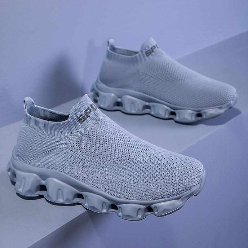 Chaussures de sport respirantes pour hommes Chaussures confortables pour la course, la marche, le jogging pour couples Couvre-pieds d'extérieur Chaussettes et chaussures décontractées