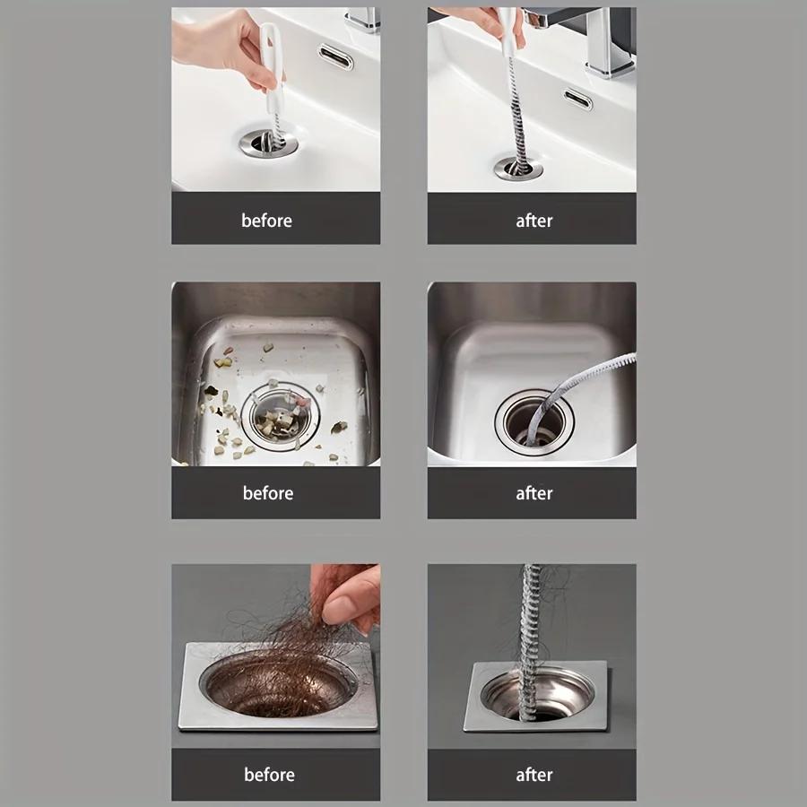 1PC Water Pipe Dredging Brush Pipe Dredging Device Sewer Hair Cleaner Face Washing Water Pool Floor Drain Dredging Cleaning Brush