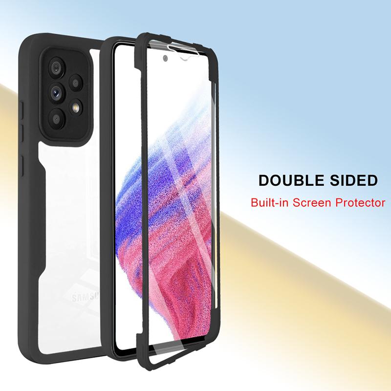 360 Degree Full Body Phone Cover For Samsung Galaxy A23 A25 A30 A51 A52 A53 A71 A72 A82 TPU Shockproof Clear Double sided Cover