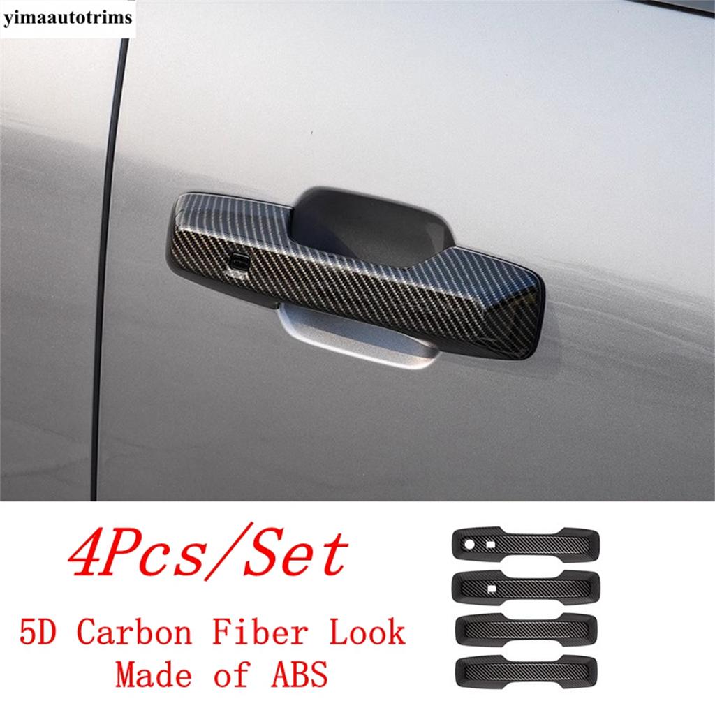 Car Door Handle Bowl / Rearview Mirror / Rear Tail Light Cover Trim For BYD Leopard 5 2024 2025 5D Carbon Fiber Look Accessories