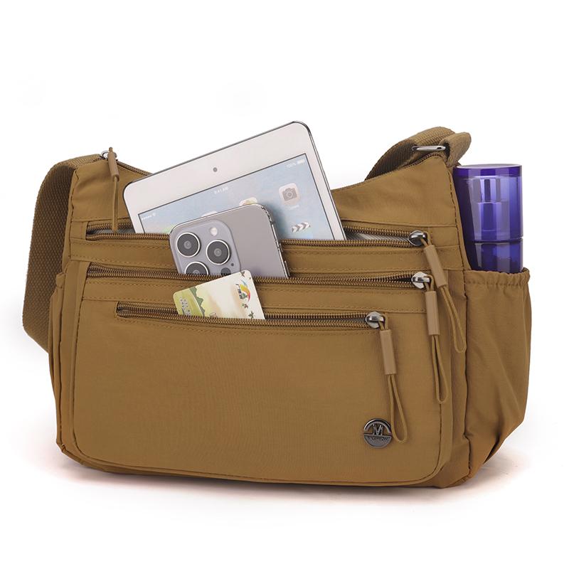 Women's Large Capacity Multi-Compartment Shoulder Crossbody Bag for Moms, Lightweight Nylon Handbag for Shopping, Travel & Outin