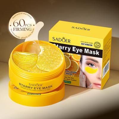 60pcs SADOER Vitamin C Crystal Collagen Eye Mask Anti Dark Circles Under Eyes Moisturizing Anti-Wrinkles Anti-Aging Eye Patches