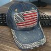 Fashion Versatile Dot Diamond Casual Baseball Cap Creative Fashion USA Peaked Cap Outdoor Travel Spring and Summer Sun Hat