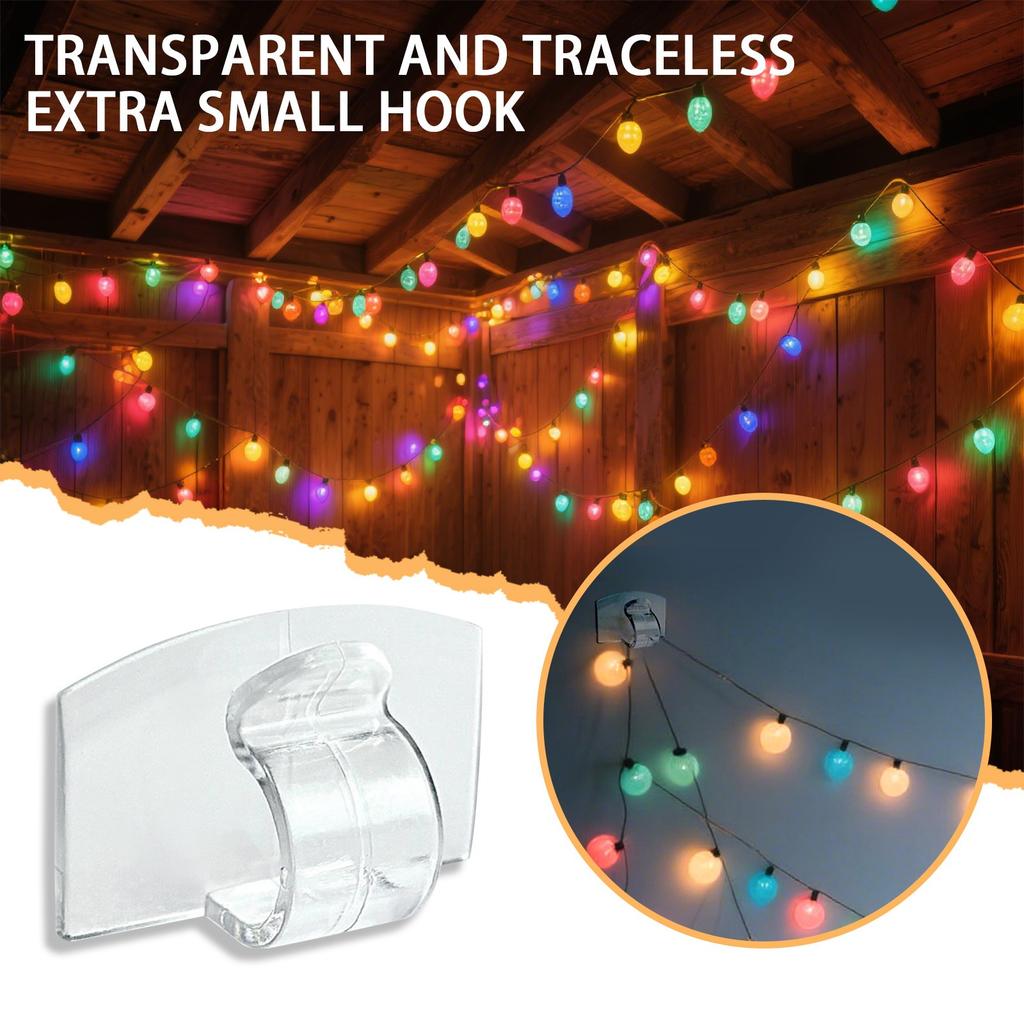 50pcs Transparent Traceless Hook Wire Fixing Clip Wiring Buckle