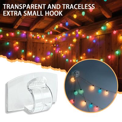 50pcs Transparent Traceless Hook Wire Fixing Clip Wiring Buckle
