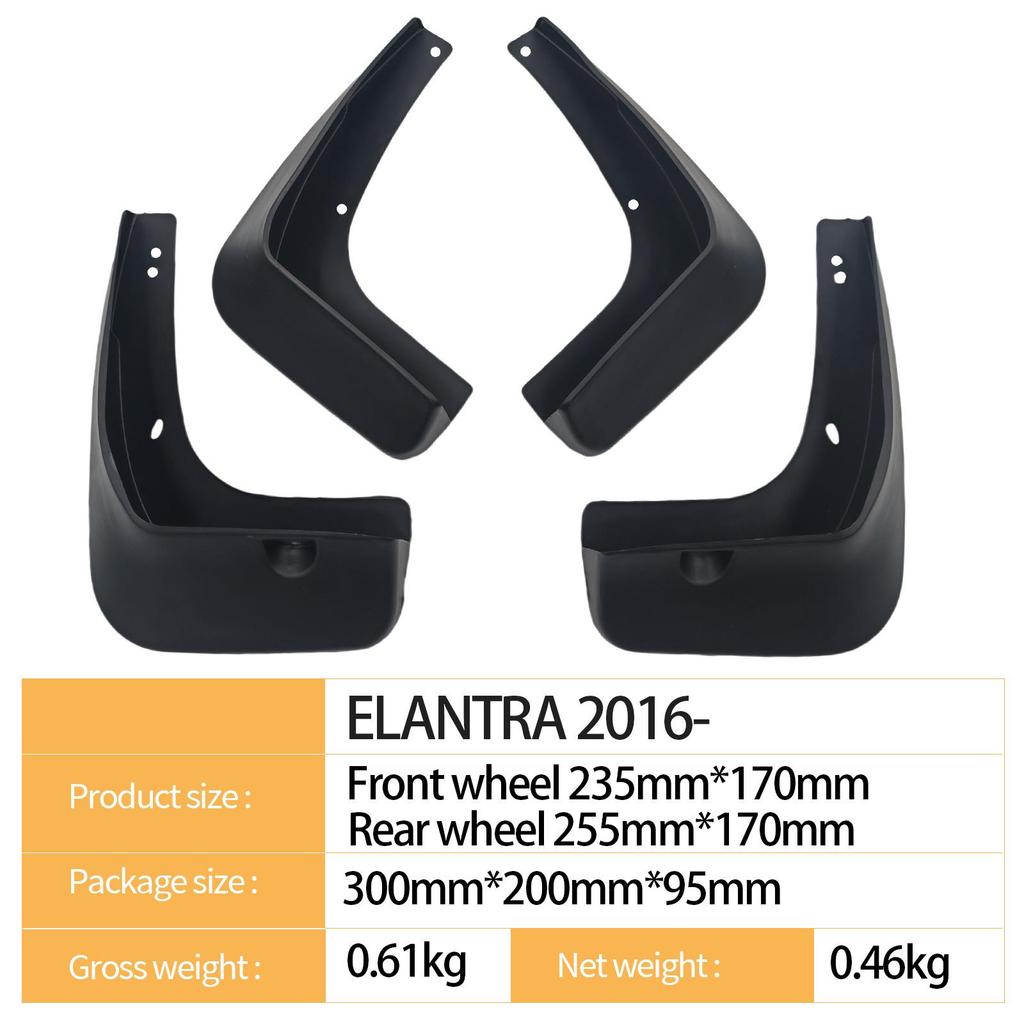 Compatible Mudguards for 2016 Hyundai Elantra - Automotive Tire Protection