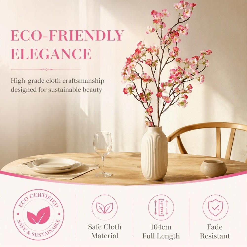 4 Branches Artificial Cherry Blossom 97cm Faux Floral Branches Table Centerpiece