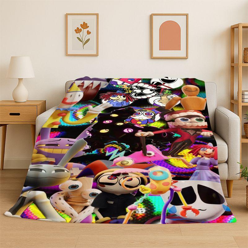 Cartoon Amizing Digtal Circus Pomni Soft Flannel Throw Blanket,Cozy Blanket for Bed,Couch,Sofa,Bedroom,Living Room,Picnic Kid