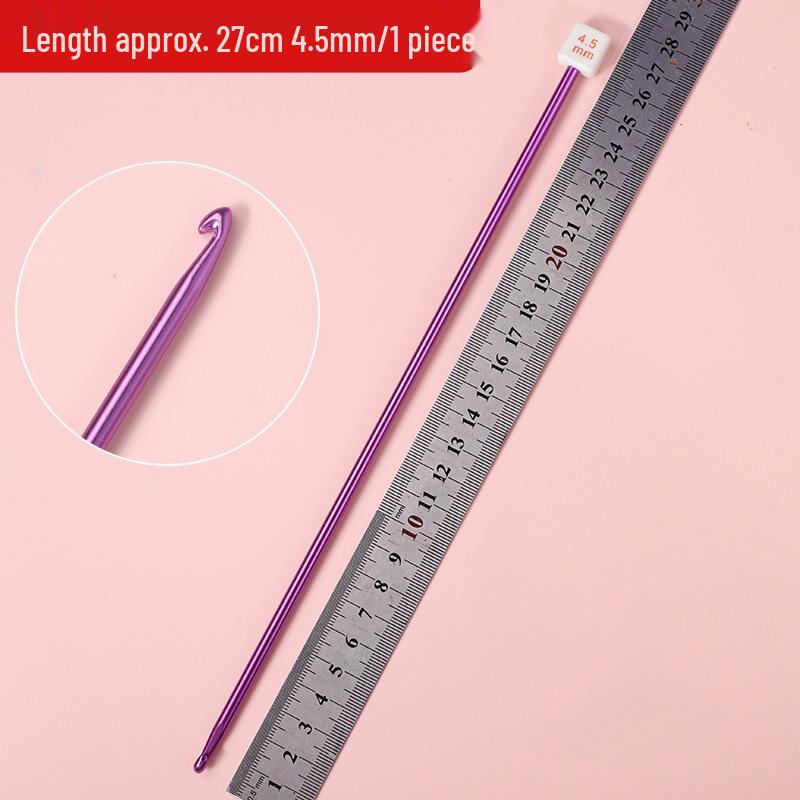 Afghan Crochet Needle Set: Long Handmade Aluminum Hooks & Colored Yarn for DIY Knitting Projects