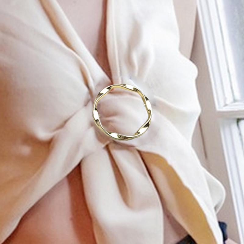 Rhinestone Scarf Ring Clip 4Pcs/set  T-Shirt Tie Clips Set Fashion Clothing Ring Wrap Rhinestone Side Waist Tightener