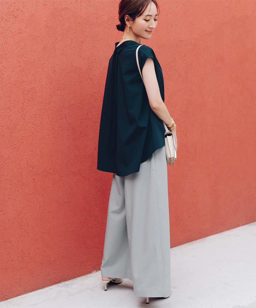 Yours BFXN2120 Front Tuck Wide Size L Women's High-Waist Pants, White,