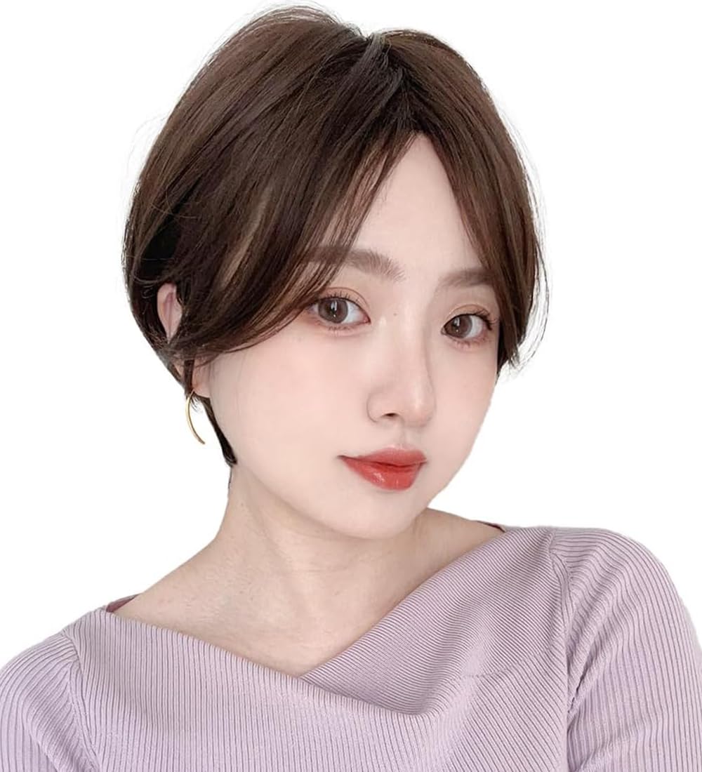 

Парик Короткий Боб Полный Парик Короткий Боб Парик Парик Черные Волосы [Brightlara] Женский Мужской tf1754-CR