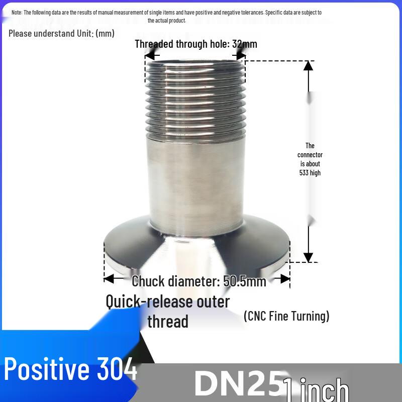 Miling 304 Stainless Steel Quick-Release Clamp with Barb Fitting