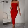 JPNTKY Damen Mode Sommer Frühling Unifarben Druck Ärmellos Quadratischer Ausschnitt Freizeitkleider