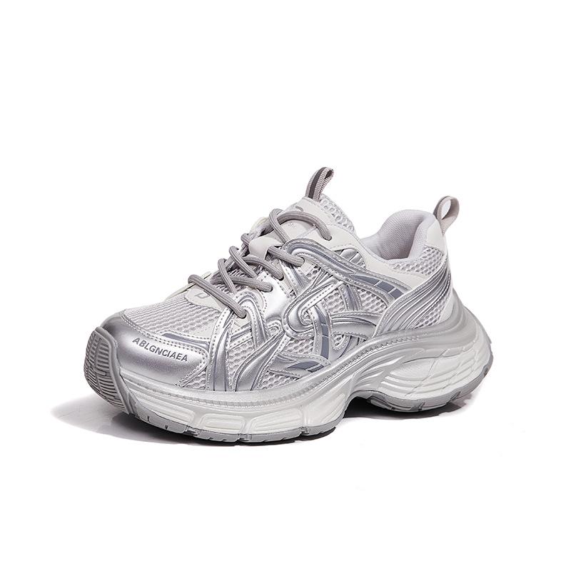 

Новые женские кроссовки, модные спортивные одинарные кроссовки на толстой подошве 40 серебряный