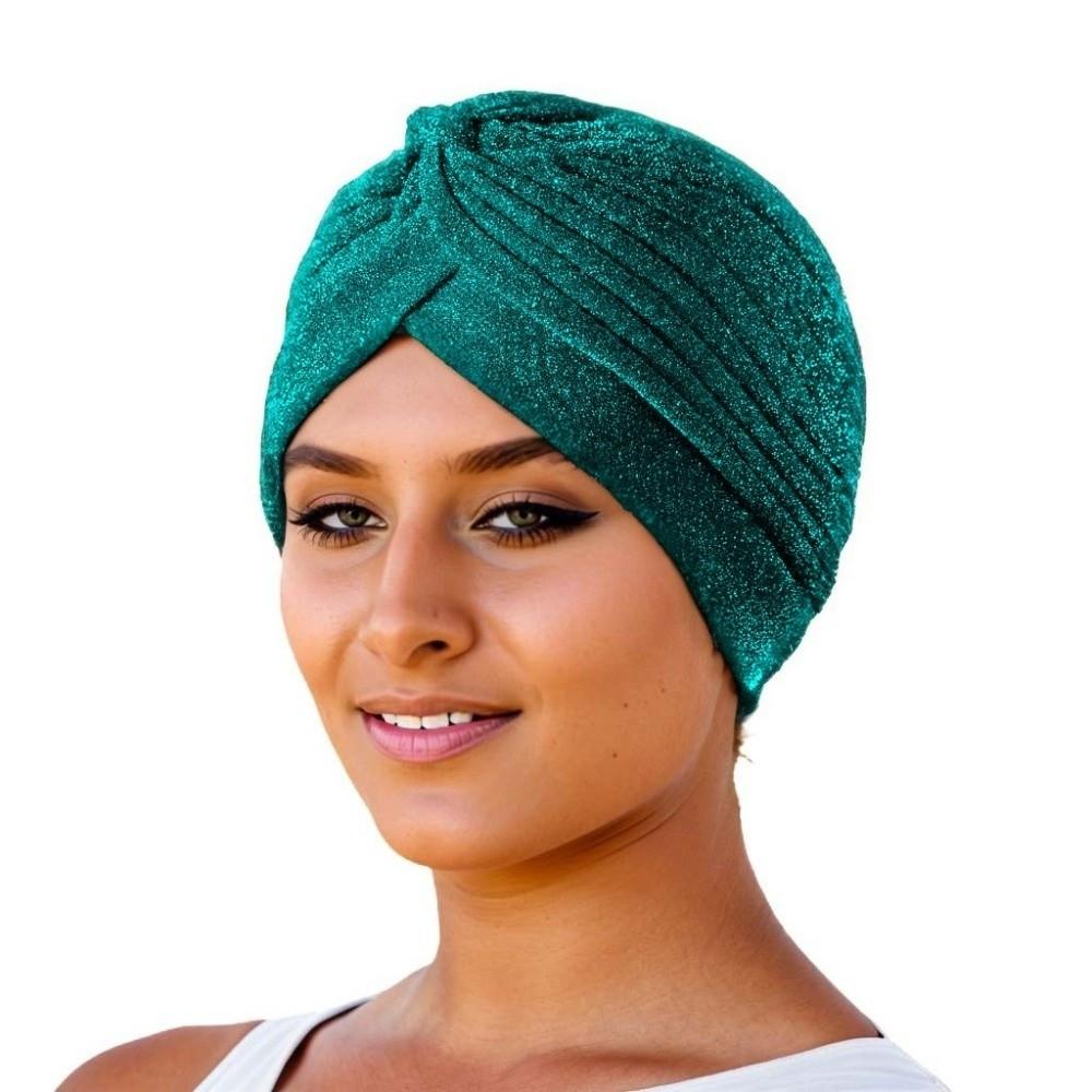 New Shiny Hijab Caps Elastic Wrap Style Islamic Headband Soft Polyester Breathable Head Cover Women Headwear