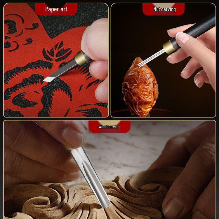 Carving Knife Set: Woodworking Tools, Student Woodcut Art, Walnut Carving Seal