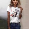 Cartoon panda pattern women's T-shirt O-neck short-sleeved T-shirt loose jumper summer women's fashion street