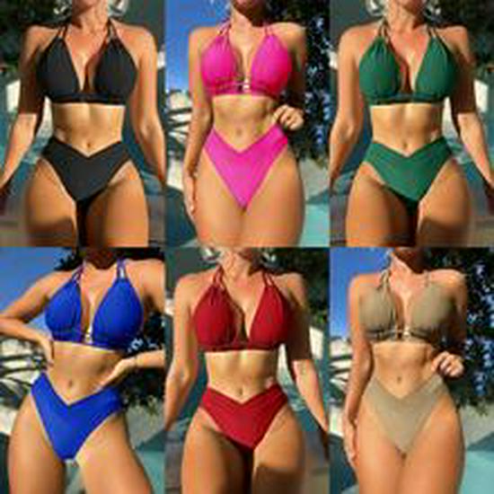 European & American Sexy Bikini Three-Piece Set with Split Long Dress Swimsuit - Women's 2025 Collection.