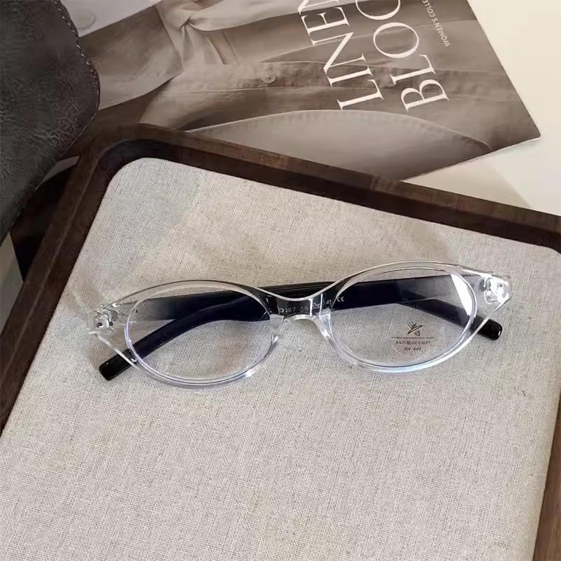 

Fashion Vintage Oval Frame Glasses Retro Eyewear Brand Shades Computer Reading Eyeglasses Anti-Blue Light Glasses Decoration
