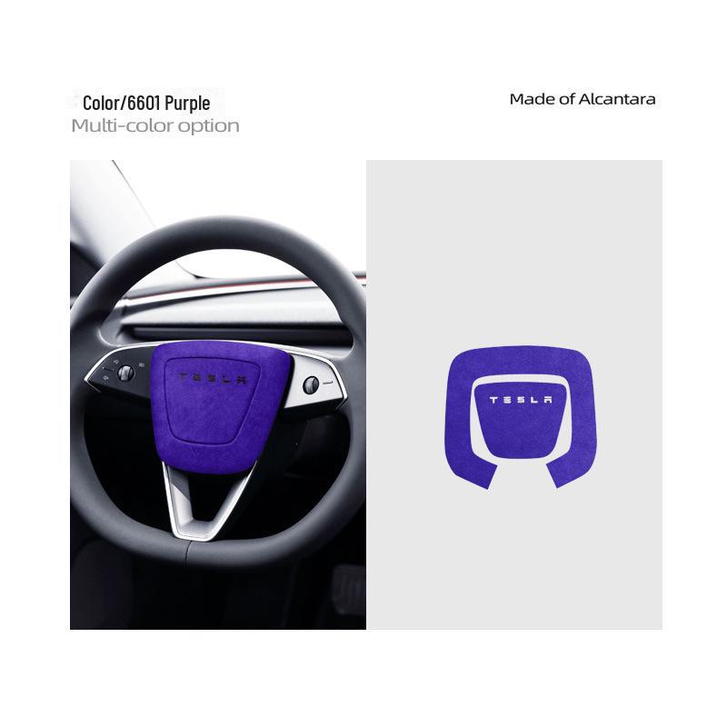 Alcantara Suede Sticker for Tesla Model 3 Steering Wheel Speaker Button