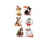 6 PC Christmas Stickers Gift Pet Dog DIY Decoration Guitar Water Cup Christmas Stickers