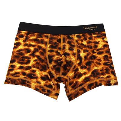 Grave Vault LEOPARD Boxer Front Made In Luxury Size M Men's Briefs, Short, Closure, Nylon, Japan, Gift, Yellow, (3052442)
